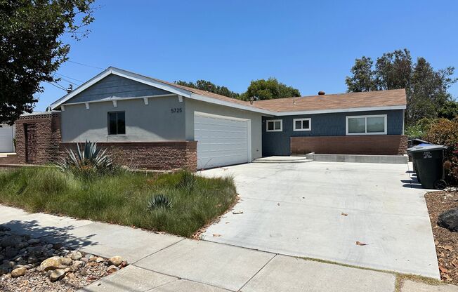 Centrally Located 3 Bedroom, 1.5 La Mesa House w/ 2 Car Garage and Covered Patio with Outdoor Chimney