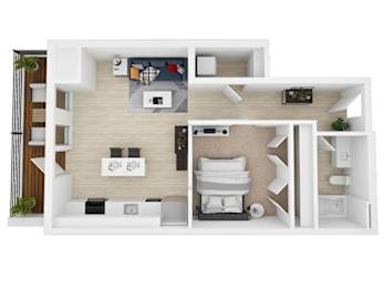 1 bed, 1 bath, 630 sqft, $1,525