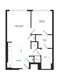 1 bed, 1 bath, 692 sqft, $2,572