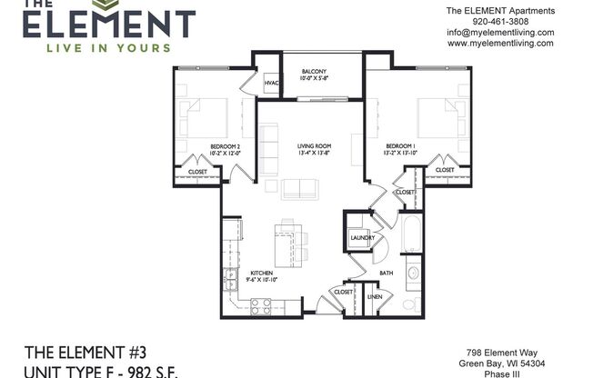 2 beds, 1 bath, 982 sqft, $1,825, Unit 208