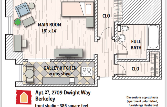 Studio, 1 bath, 250 sqft, $2,295, Unit 27