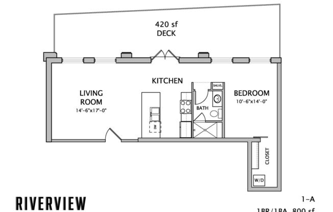 1 bed, 1 bath, 800 sqft, $1,945