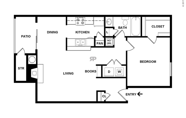 1 bed, 1 bath, 760 sqft, $899