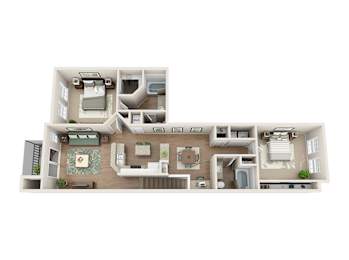 2 beds, 2 baths, 1,260 sqft, $2,649