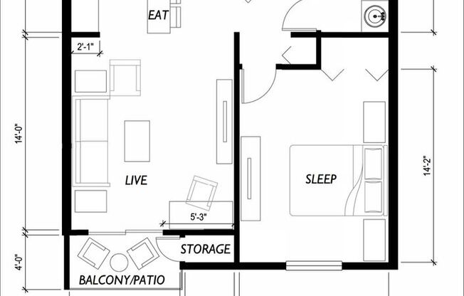 1 bed, 1 bath, 636 sqft, $1,650, Unit 324