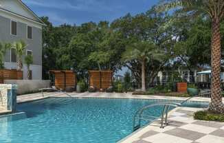 Resort Style Pool w/ Beach Entry and Cabanas