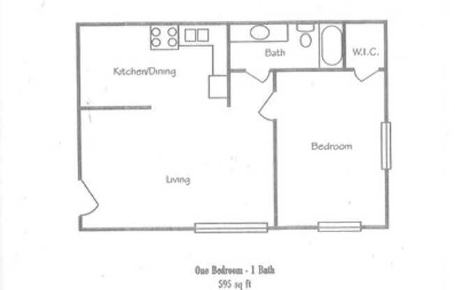 1 bed, 1 bath, 595 sqft, $949, Unit 1615-08