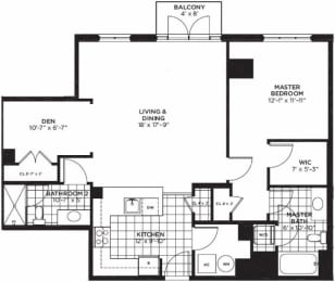 1 bed, 2 baths, 1,061 sqft, $2,744