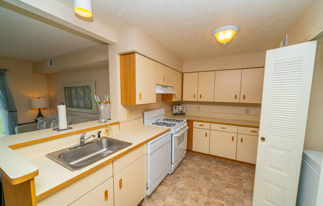 Double Stainless Steel Sink at West Hampton Park Apartment Homes, Elkhorn, NE, 68022