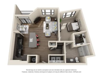 1 bed, 1 bath, 951 sqft, $1,619