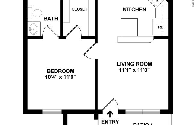 1 bed, 1 bath, 450 sqft, $1,129