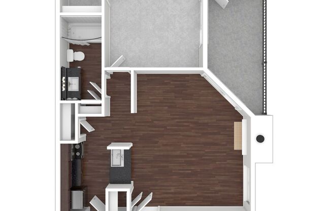 1 bed, 1 bath, 687 sqft, $1,220