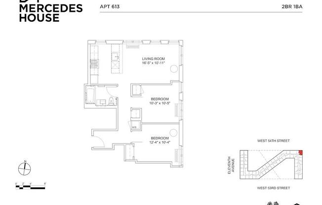 2 beds, 1 bath, $5,156, Unit 613