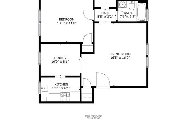 1 bed, 1 bath, 607 sqft, $1,395, Unit 4107A2