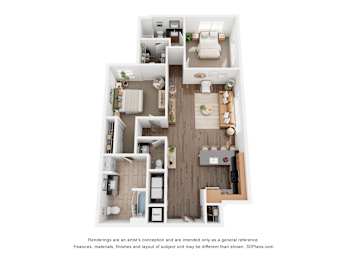 2 beds, 2 baths, 1,182 sqft, $2,309