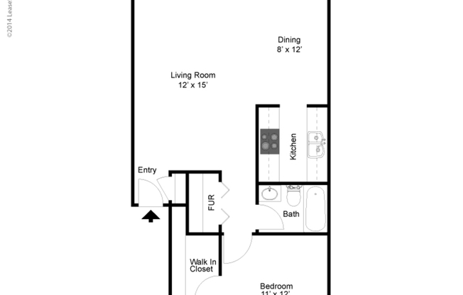 1 bed, 1 bath, 685 sqft, $986