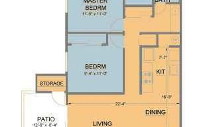 2 beds, 1 bath, 861 sqft, $1,725, Unit 121