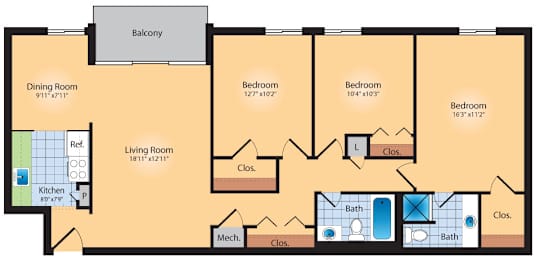 3 beds, 2 baths, 1,200 sqft, $1,911