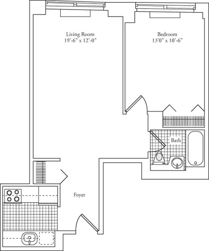 1 bed, 1 bath, 643 sqft, $4,369, Unit 6V