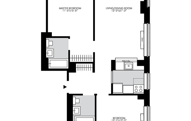 2 beds, 2 baths, $7,950, Unit 16E