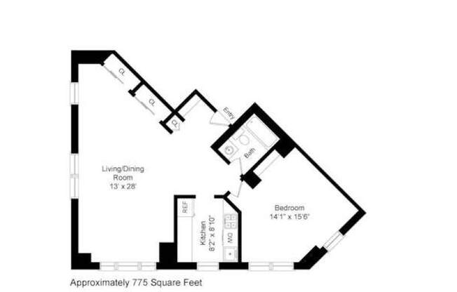 1 bed, 1 bath, 782 sqft, $3,700, Unit 10E