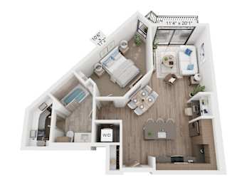 1 bed, 1 bath, 869 sqft, $2,521