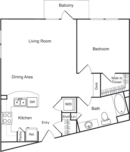 1 bed, 1 bath, 814 sqft, $2,821, Unit 314