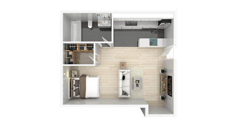 Studio, 1 bath, 482 sqft, $2,654