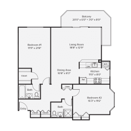 2 beds, 2 baths, 1,227 sqft, $5,098
