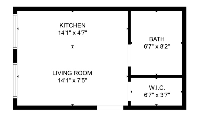 Studio, 1 bath, 195 sqft, $470, Unit 309