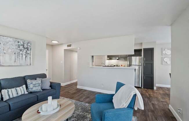 a living room with a couch and a coffee table