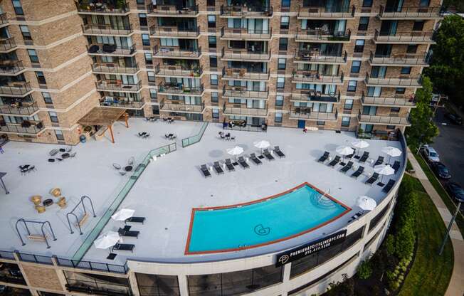 Premier at Cityline Aerial View Pool