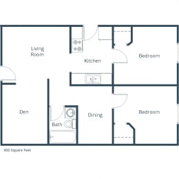 2 beds, 1 bath, 1,000 sqft, $815