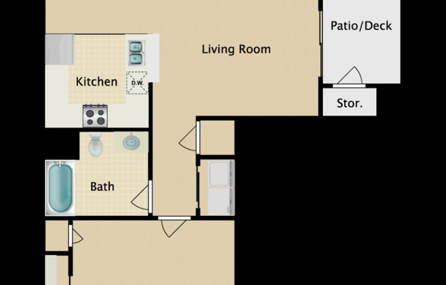 1 bed, 1 bath, 733 sqft, $1,435