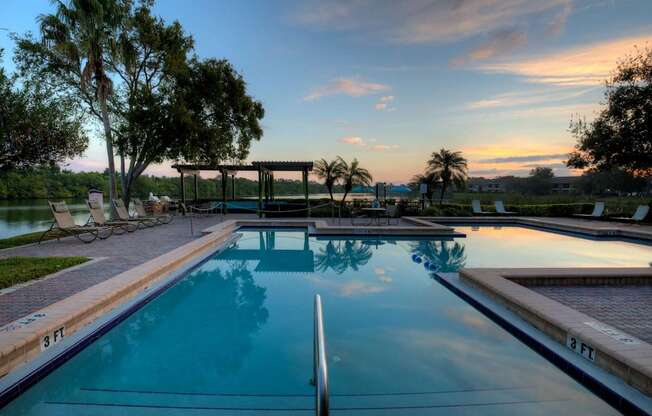One pool is located near our 15-acre lake.