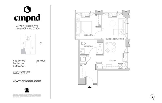1 bed, 1 bath, 577 sqft, $2,850, Unit 2708