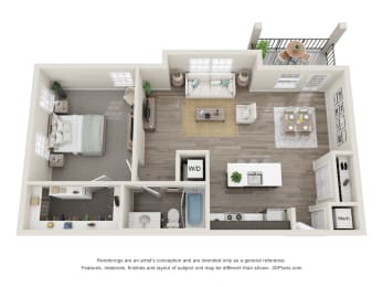 1 bed, 1 bath, 842 sqft, $1,859