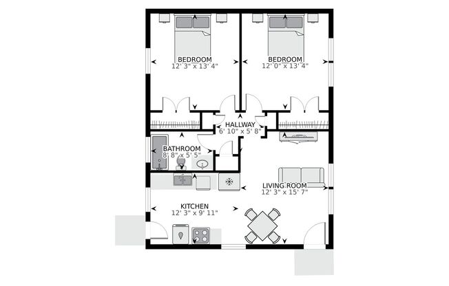 2 beds, 1 bath, 780 sqft, $1,350, Unit 2532 Joe Jerkins Boulevard