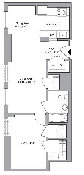 1 bed, 1 bath, 746 sqft, $5,200, Unit 4L