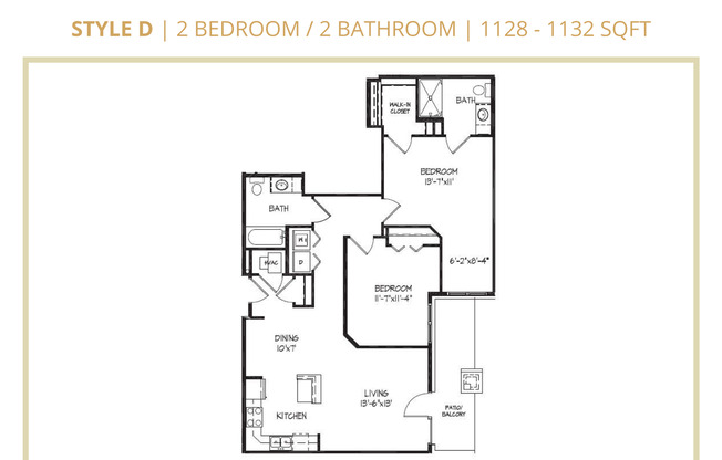 2 beds, 2 baths, 1,132 sqft, $1,370, Unit 8119-313