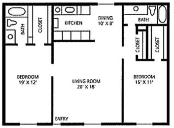 2 beds, 2 baths, 1,313 sqft, $1,628