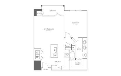 1 bed, 1 bath, 849 sqft, $1,893