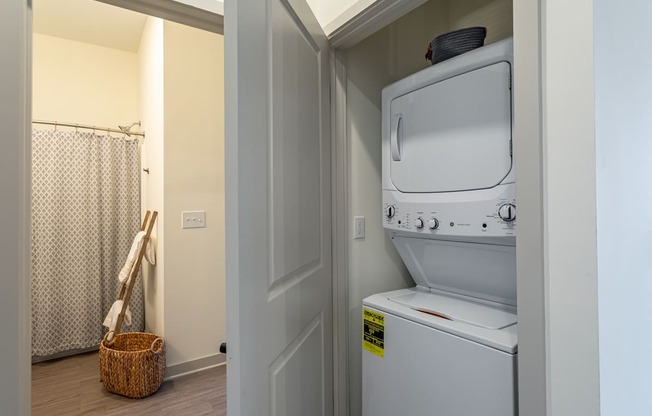 a washer and dryer in a laundry room