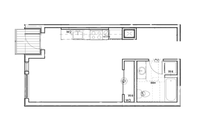Studio, 1 bath, 278 sqft, $1,895, Unit 201