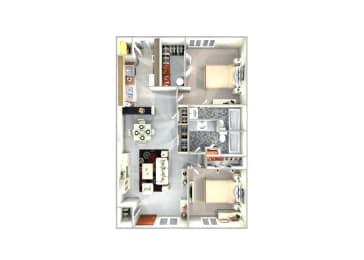 2 beds, 2 baths, 1,016 sqft, $1,400