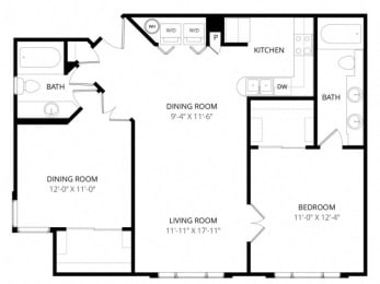 2 beds, 2 baths, 1,000 sqft, $1,340