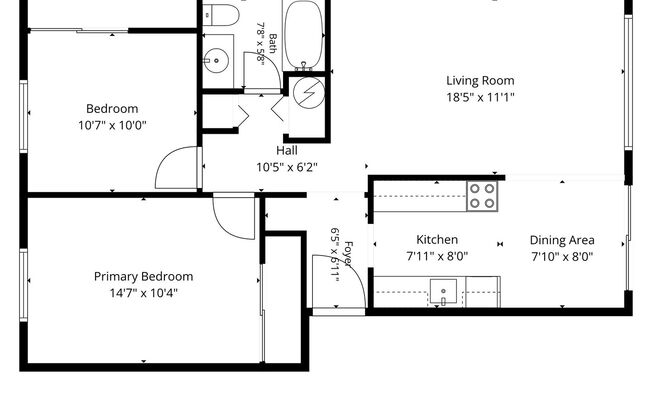 2 beds, 1 bath, 1,000 sqft, $1,275, Unit 11