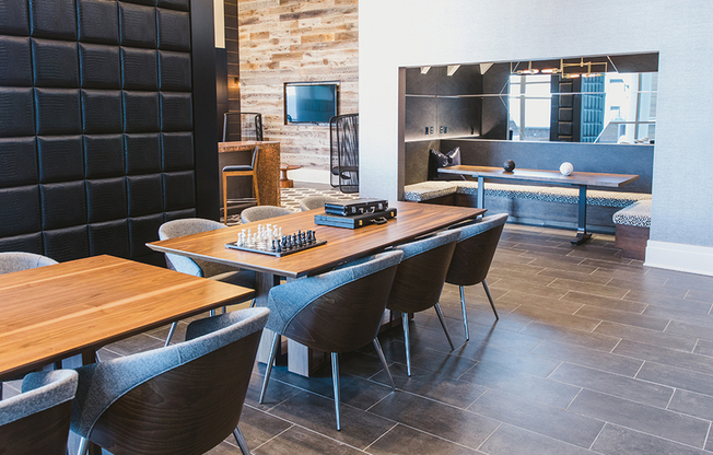 Indoor bar and kitchen space