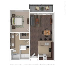 1 bed, 1 bath, 752 sqft, $1,388