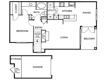 1 bed, 1 bath, 816 sqft, $1,593